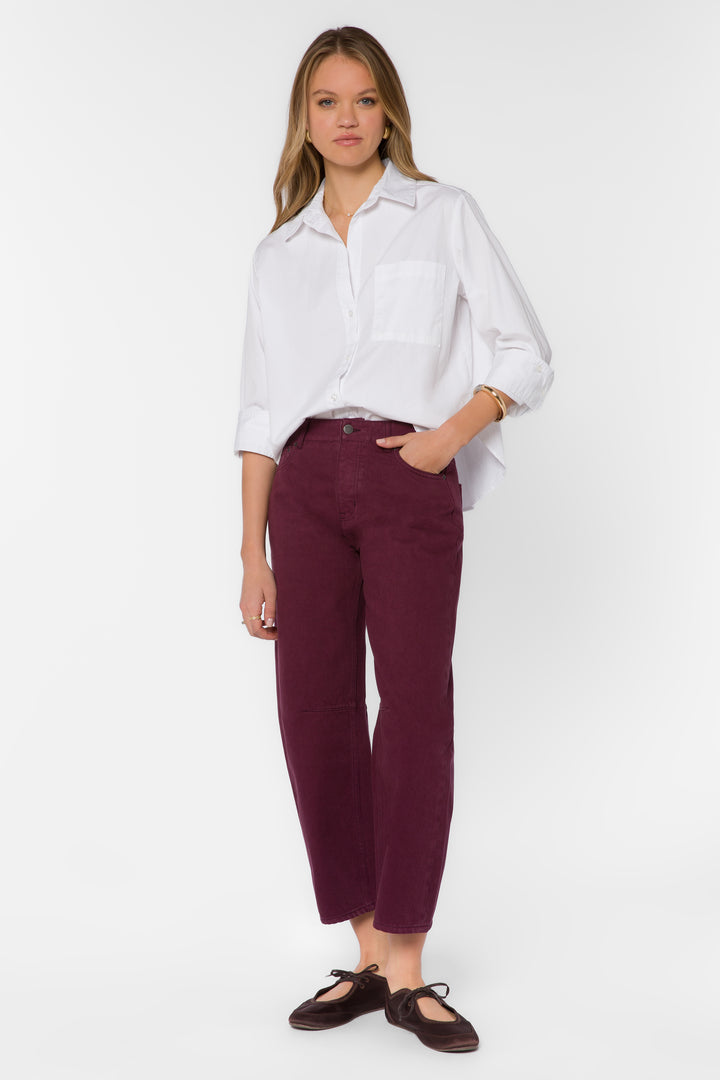 Reyna Plum Mid-Rise Barrel Jeans
