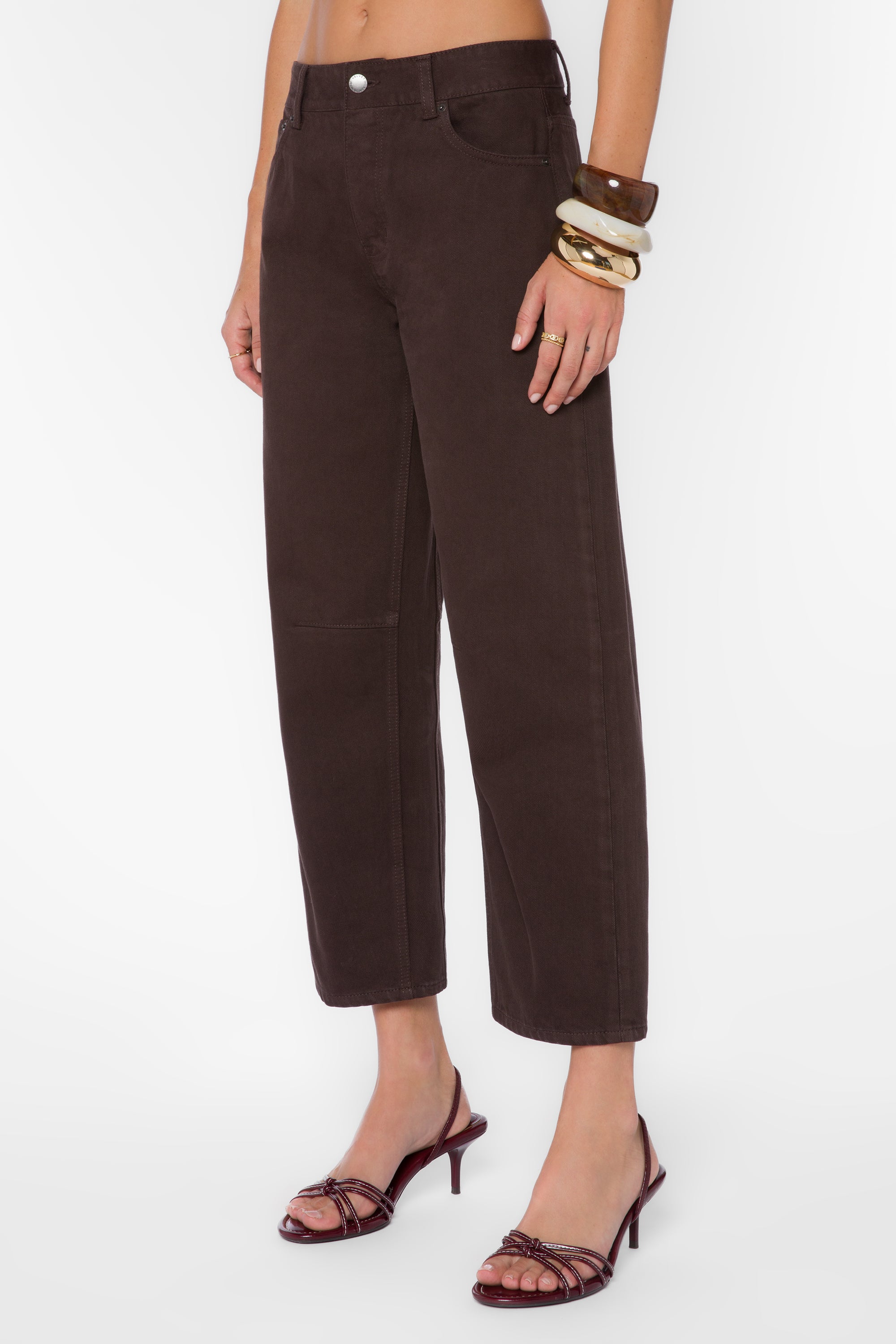 Reyna Walnut Denim Barrel Jeans - Bottoms - Velvet Heart Clothing