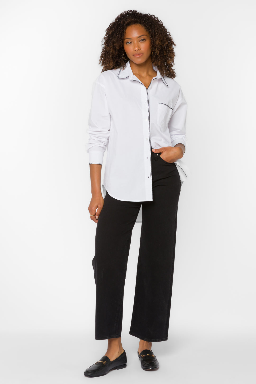 Ricky Optic White Shirt - Tops - Velvet Heart Clothing