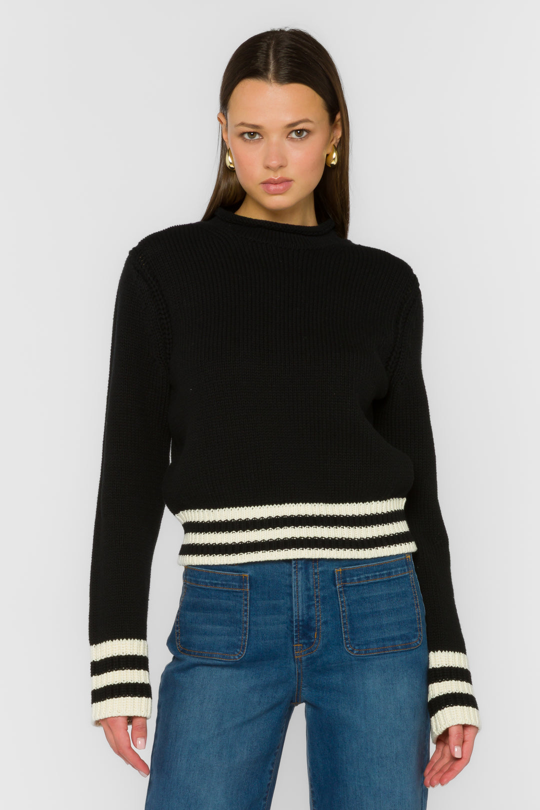Ridley Black Stripe Sweater - Sweaters - Velvet Heart Clothing
