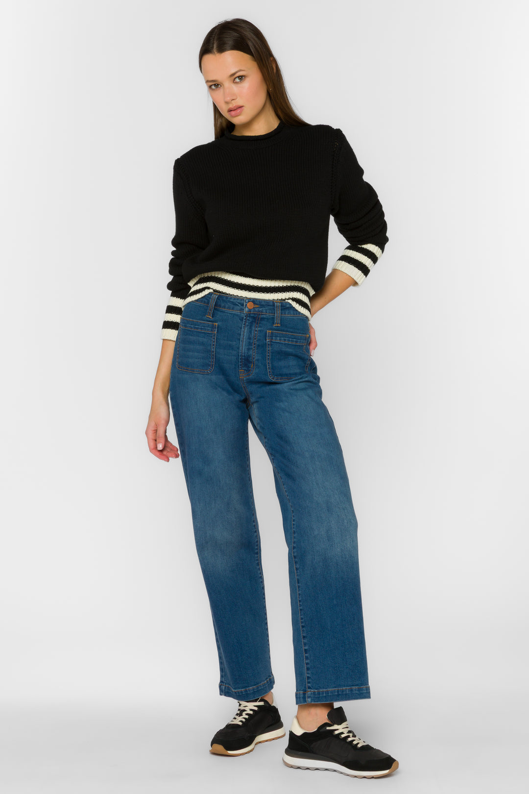 Ridley Black Stripe Sweater - Sweaters - Velvet Heart Clothing