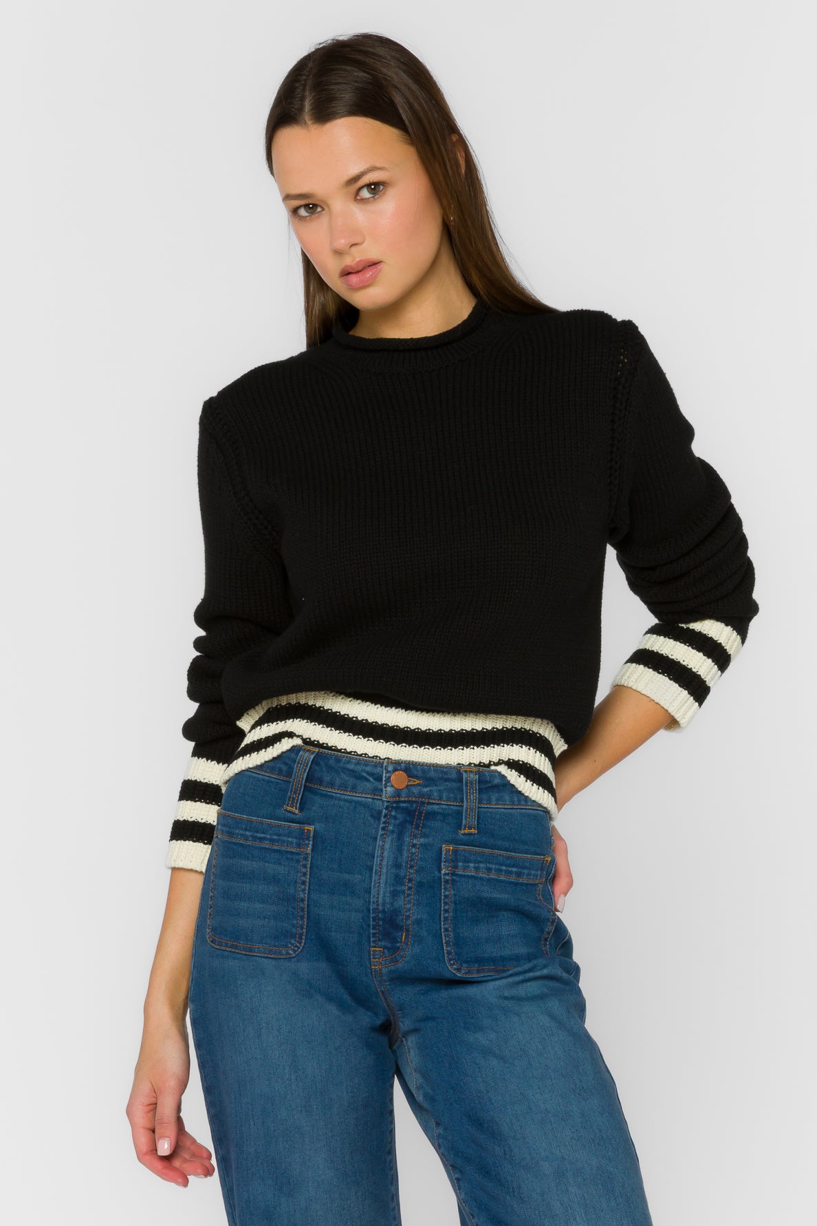 Ridley Black Stripe Sweater - Sweaters - Velvet Heart Clothing