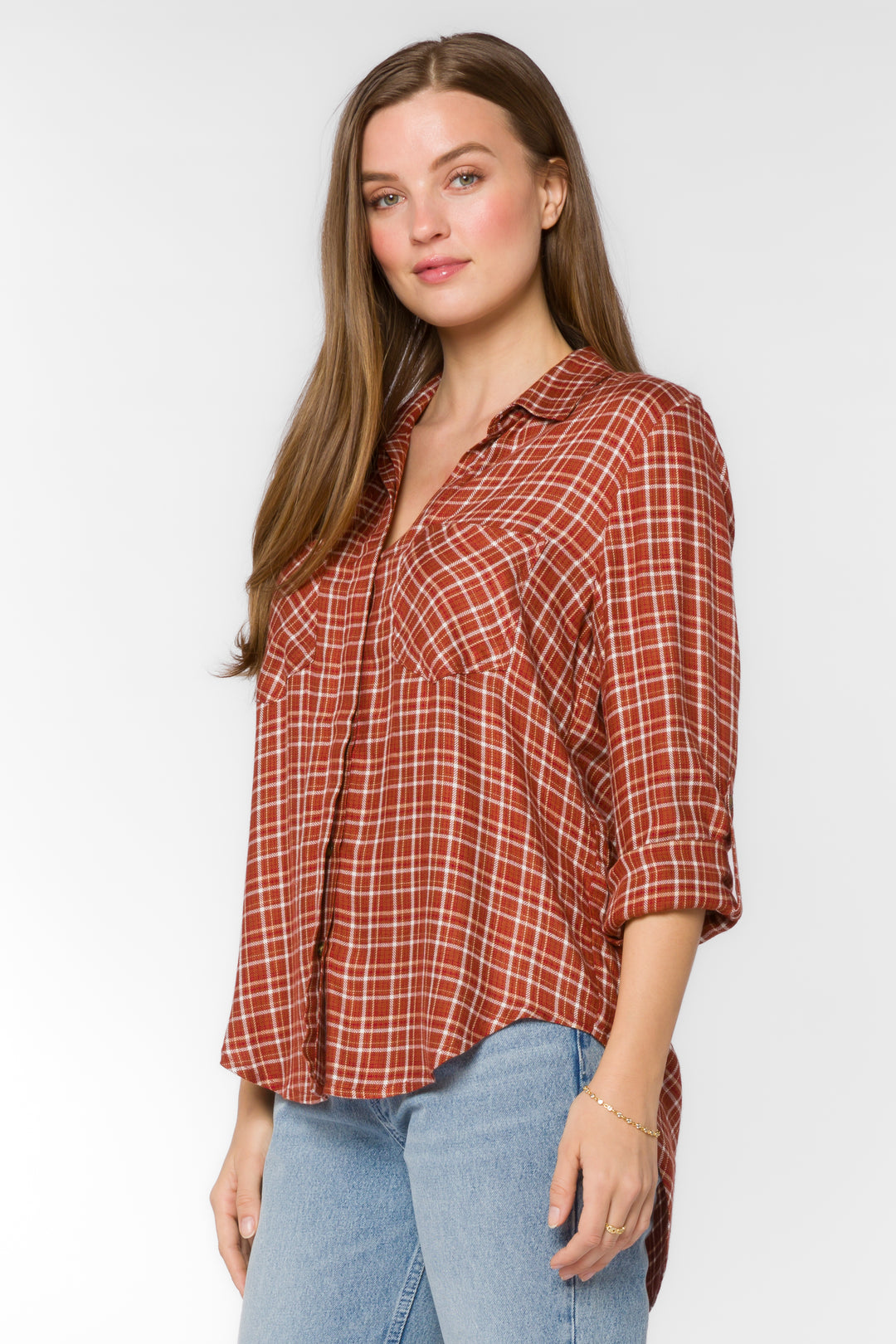 Riley Maple Plaid Shirt - Tops - Velvet Heart Clothing