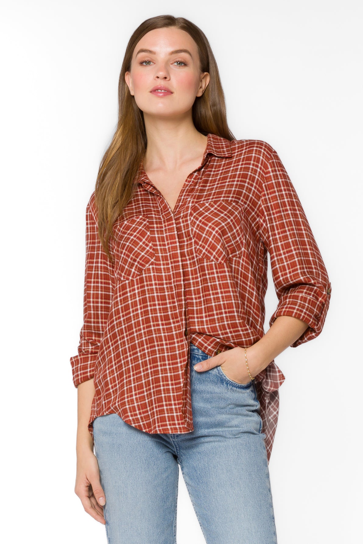 Riley Maple Plaid Shirt - Tops - Velvet Heart Clothing