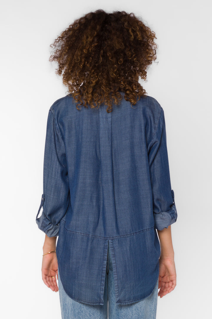 Riley Chambray Blue Shirt - Tops - Velvet Heart Clothing