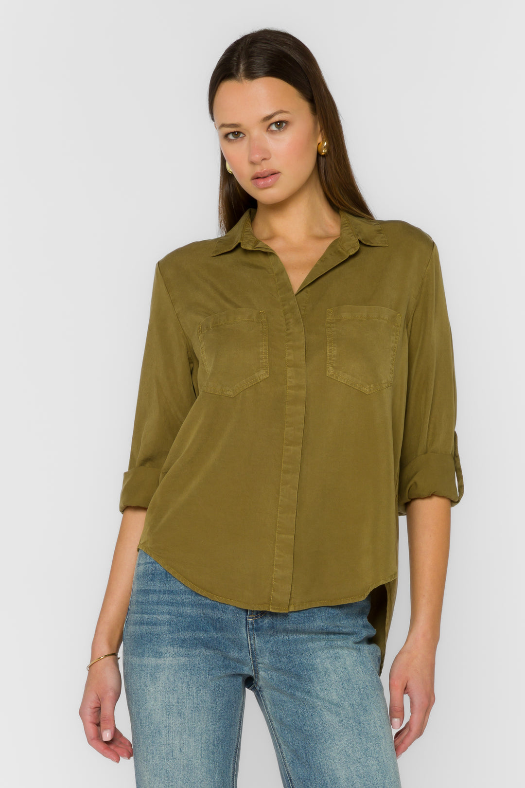 Riley Olive Shrub Shirt - Tops - Velvet Heart Clothing