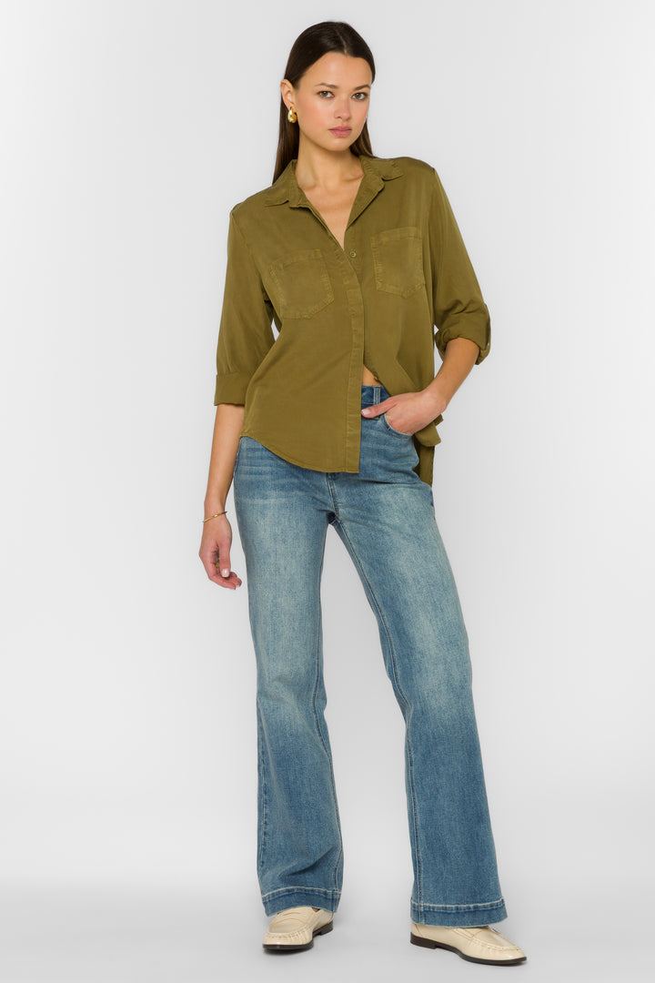 Riley Olive Shrub Shirt - Tops - Velvet Heart Clothing