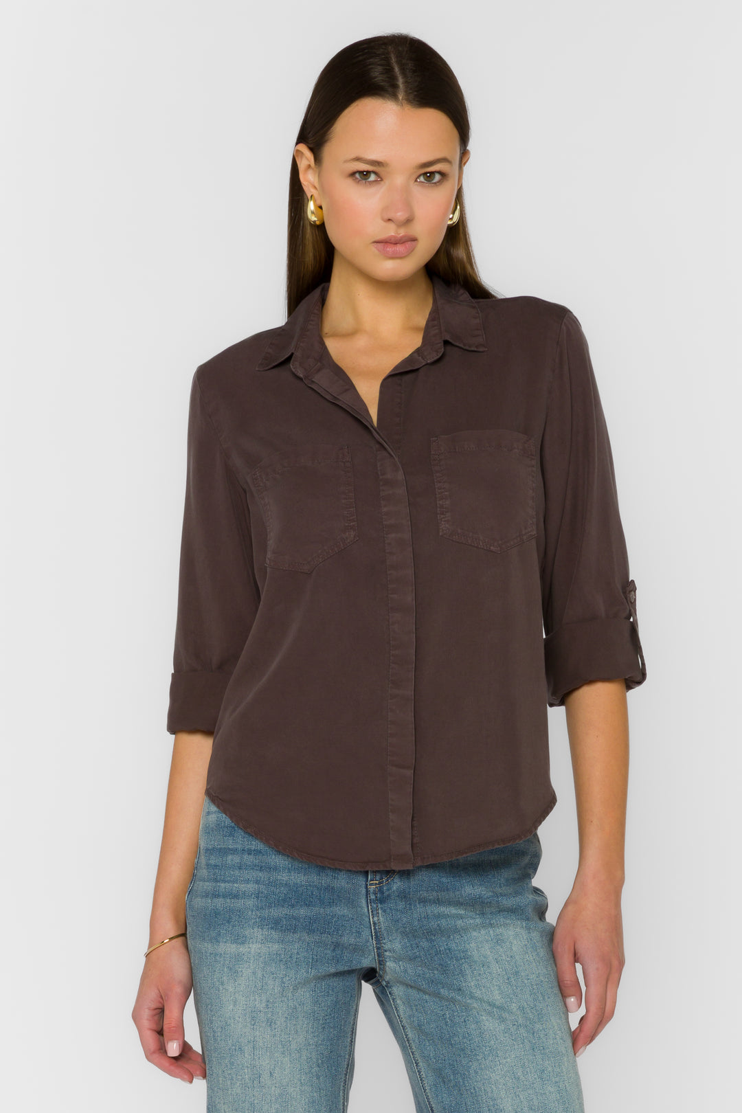 Riley Walnut Timber Shirt - Tops - Velvet Heart Clothing