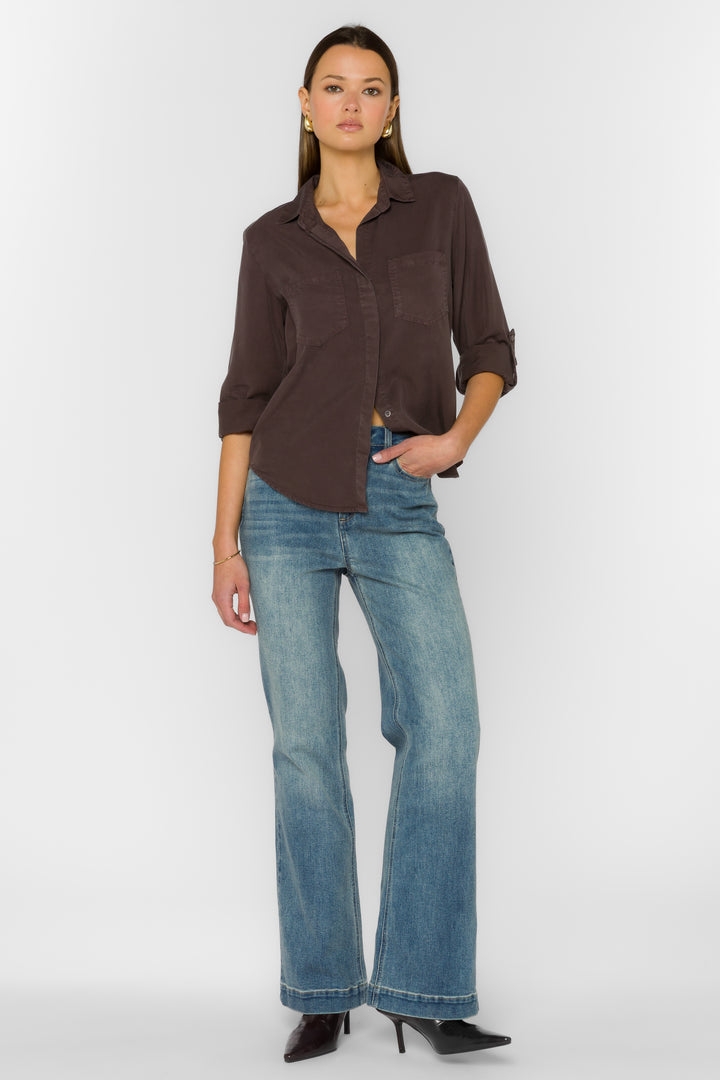 Riley Walnut Timber Shirt - Tops - Velvet Heart Clothing