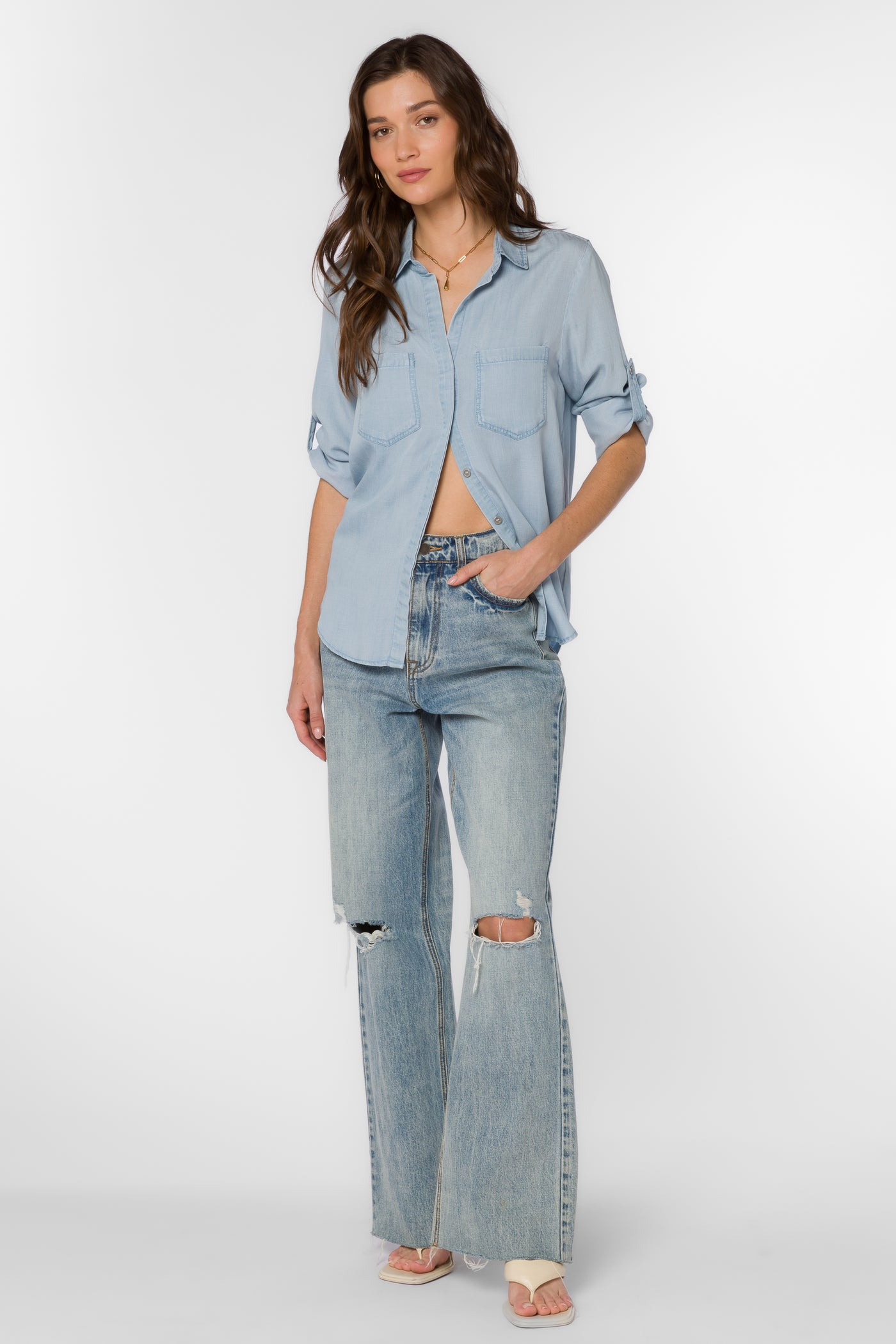 Riley Catalina Blue Shirt - Tops - Velvet Heart Clothing