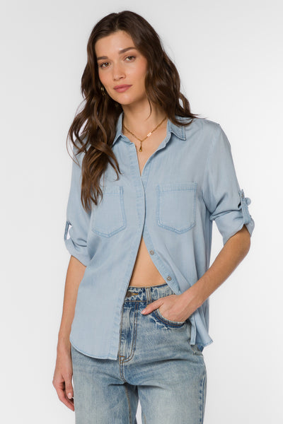 Riley Catalina Blue Shirt - Tops - Velvet Heart Clothing