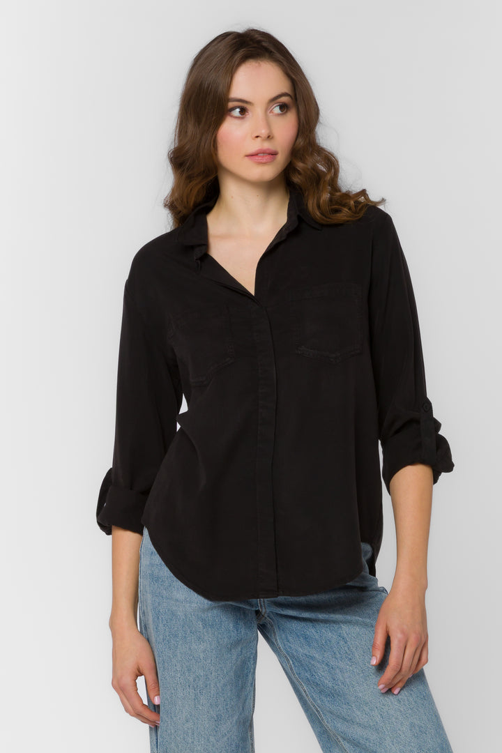Riley Black Shirt - Tops - Velvet Heart Clothing