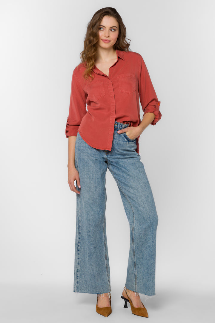 Riley Burnt Brick Shirt - Tops - Velvet Heart Clothing