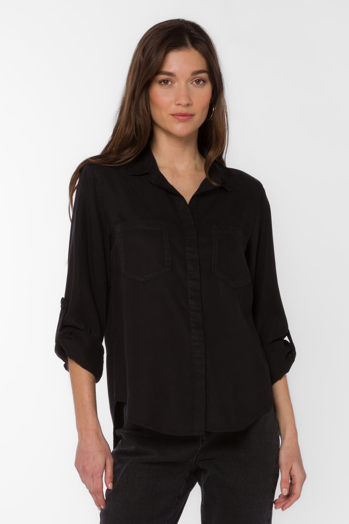 Riley Black Shirt - Tops - Velvet Heart Clothing