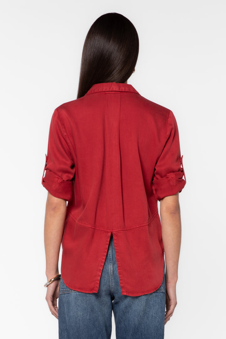 Riley Red Tencel Shirt