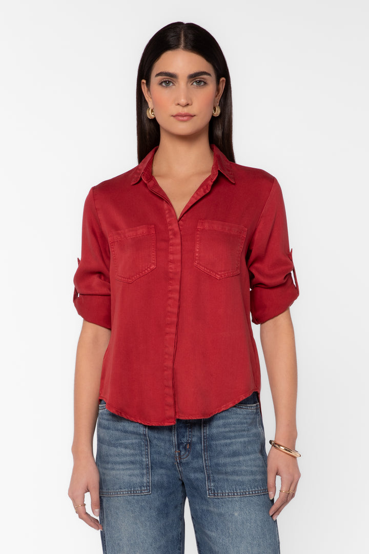 Riley Red Tencel Shirt
