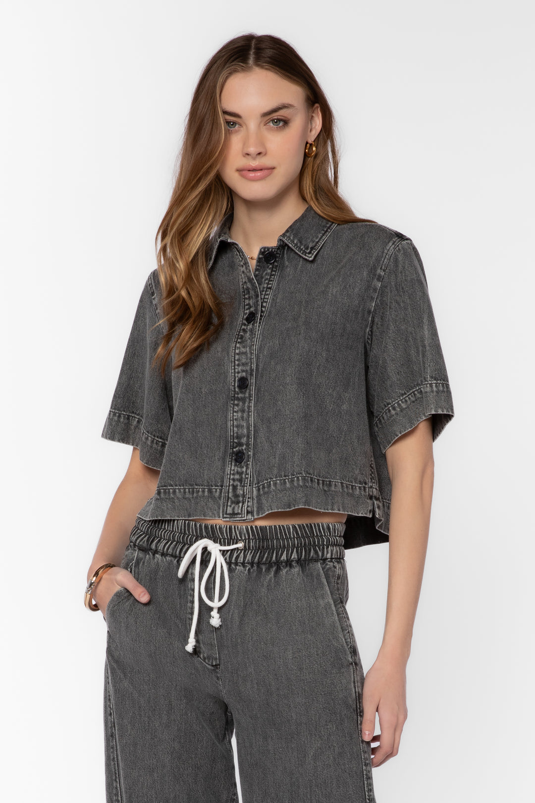 Rimple Grey Top