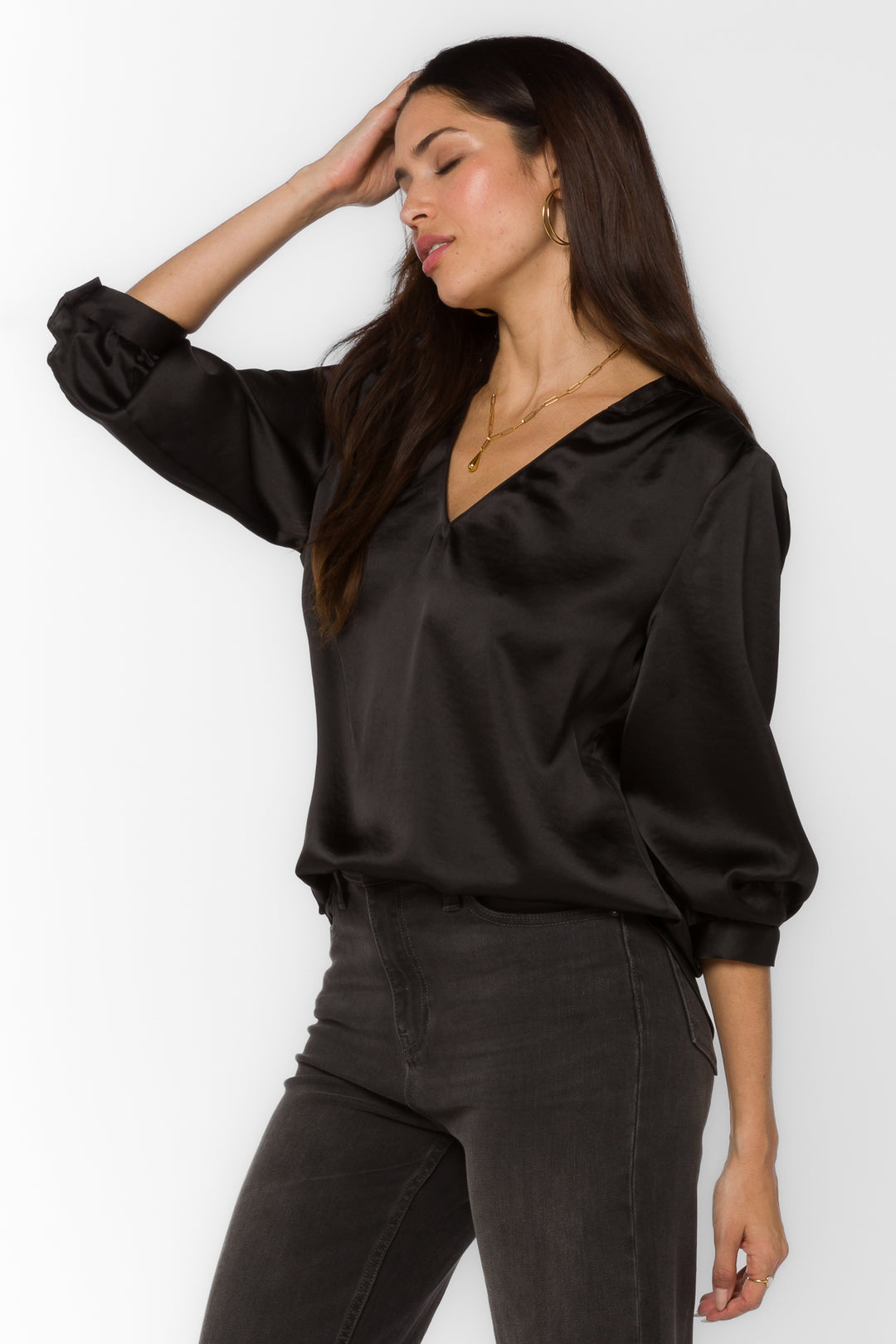 Robyn Black Blouse - Tops - Velvet Heart Clothing