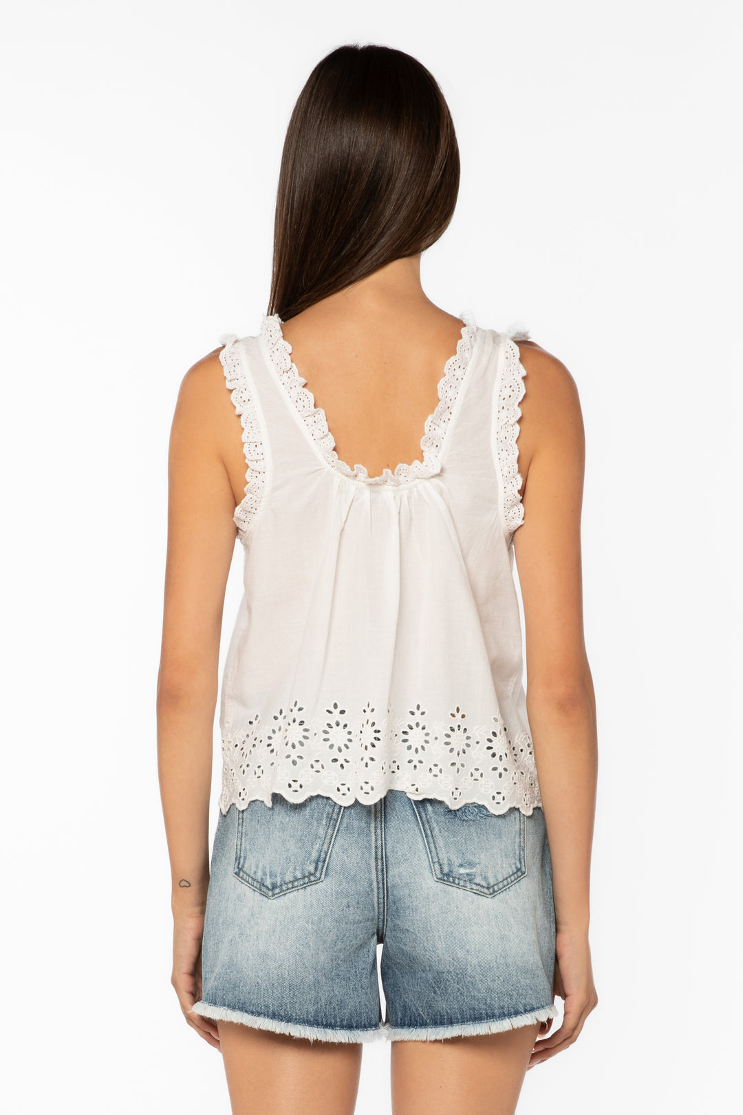 Rosabel Optic White Tank - Tops - Velvet Heart Clothing