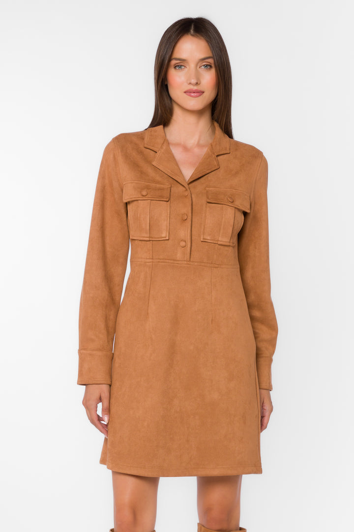 Roya Camel Dress - Dresses - Velvet Heart Clothing