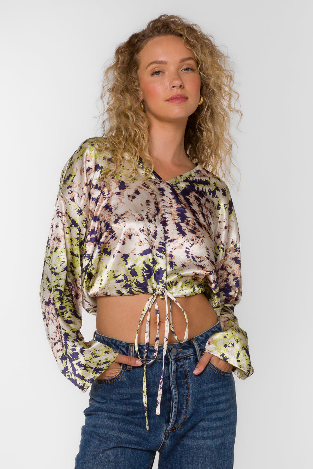 Sadona Purple Multi Tie Dye Blouse - Tops - Velvet Heart Clothing