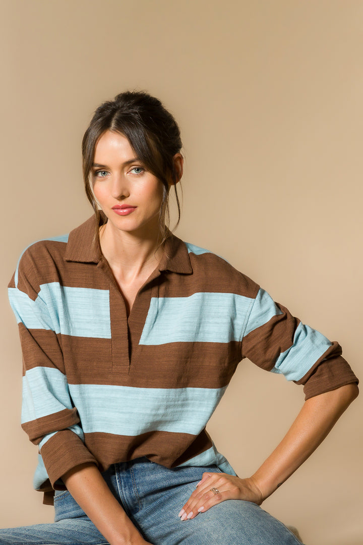 Sailor Blue Rugby Stripe Top