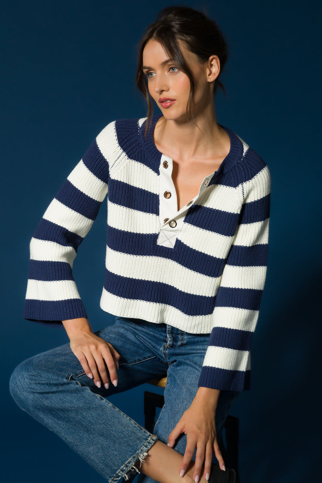Sapphire Navy Stripe Sweater