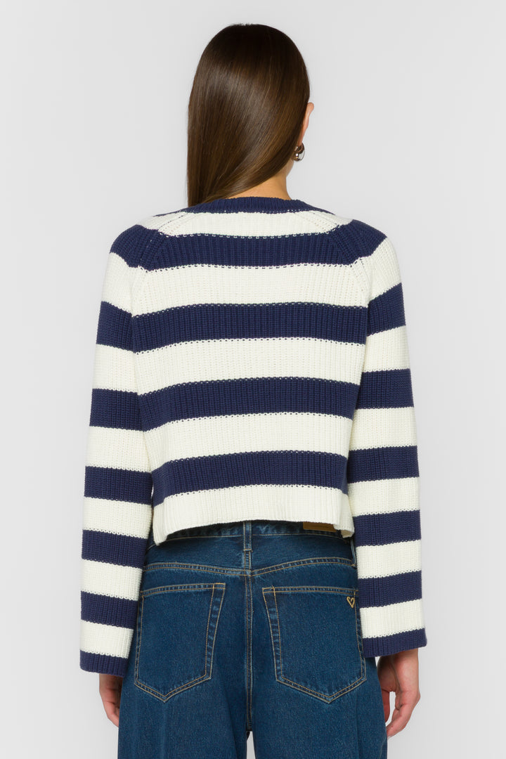 Sapphire Navy Stripe Sweater - Sweaters - Velvet Heart Clothing