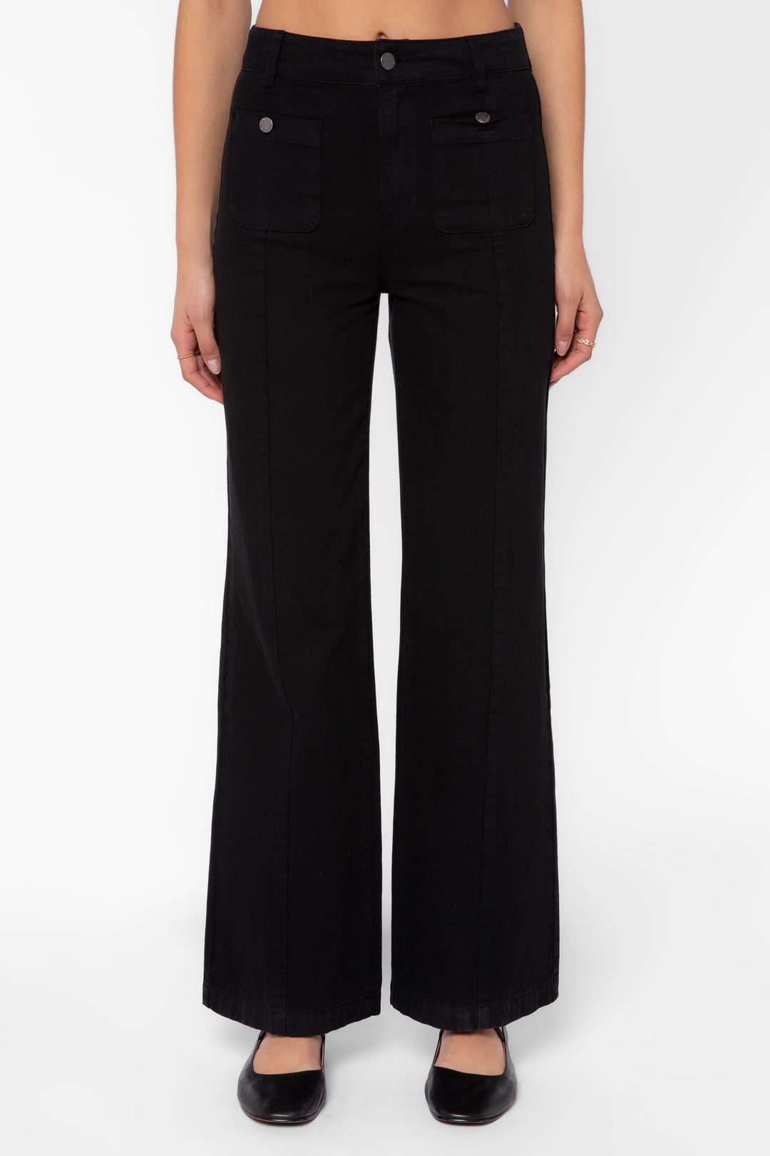 Saylor Black Wide Leg Jeans