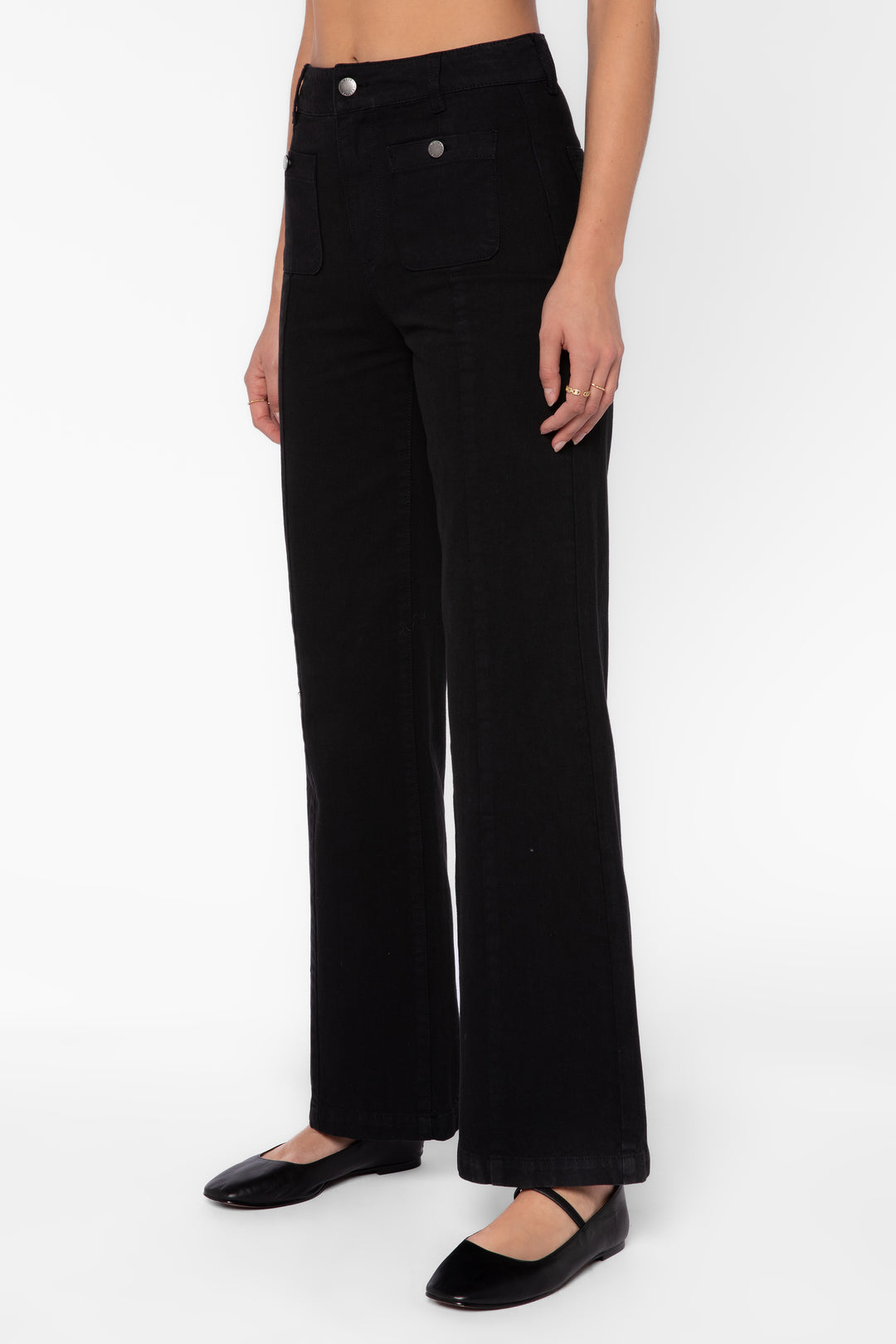 Saylor Black Wide Leg Jeans