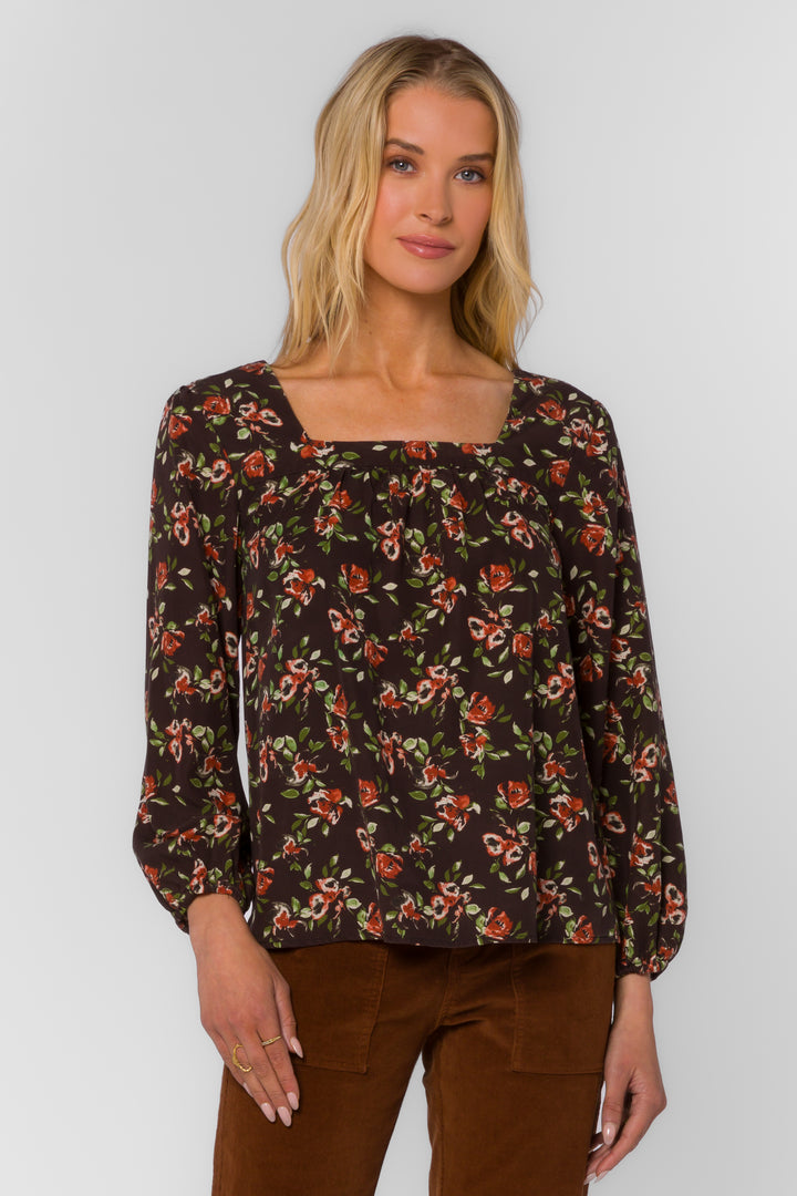 Sela Watercolor Blossom Top - Tops - Velvet Heart Clothing