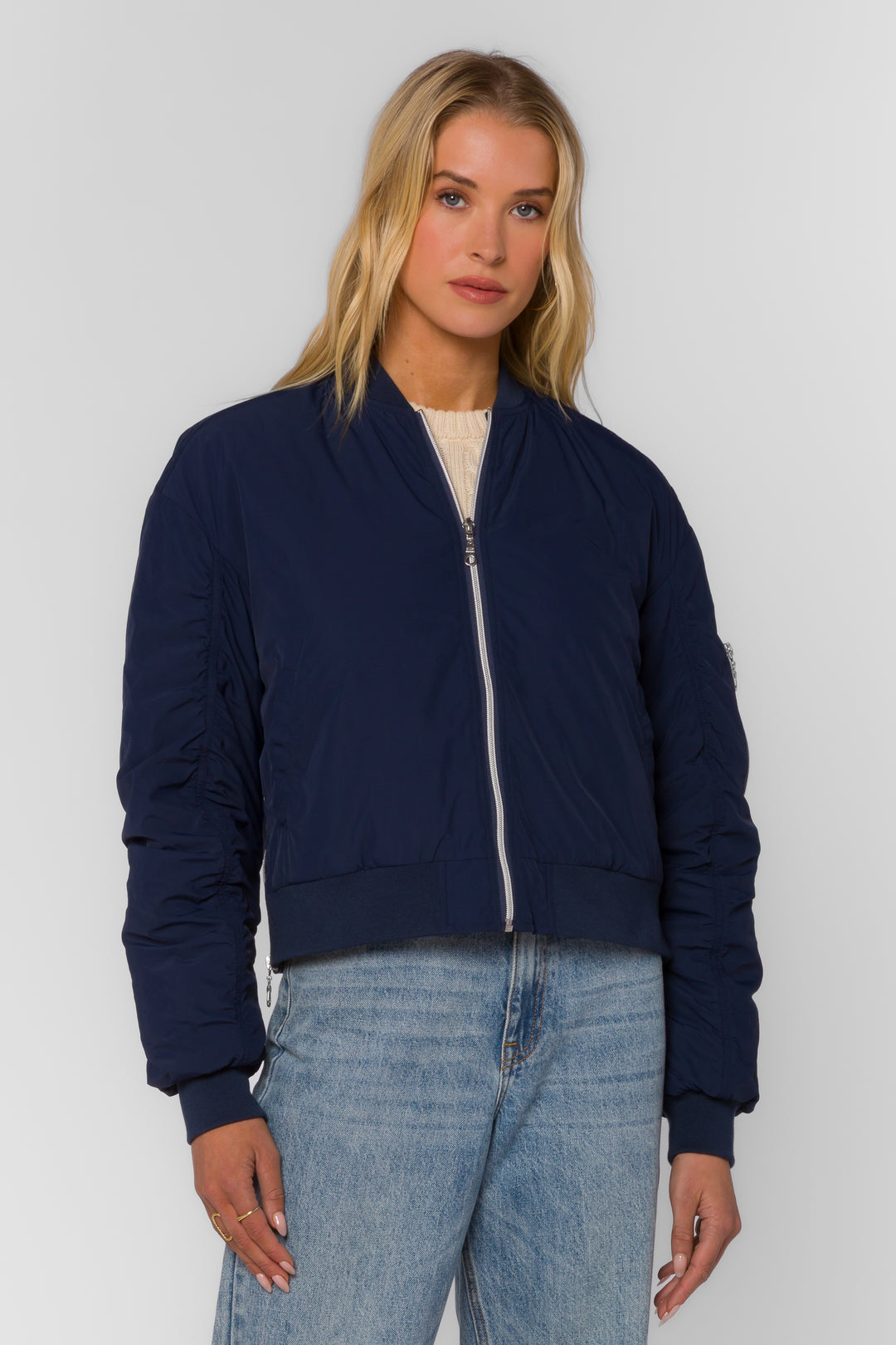 Shayla French Navy Jacket - Jackets & Outerwear - Velvet Heart Clothing