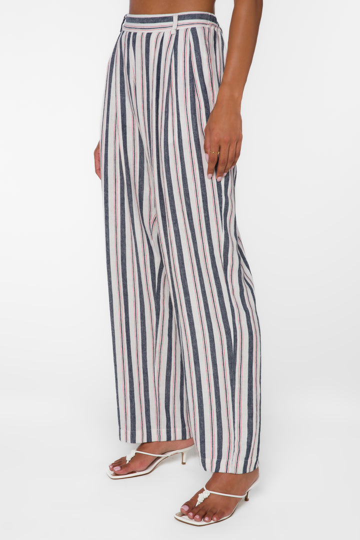 Sherlock Blue Stripe Pants - Pants - Velvet Heart Clothing