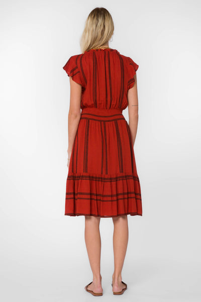 Shiri Red Stripe Dress - Dresses - Velvet Heart Clothing