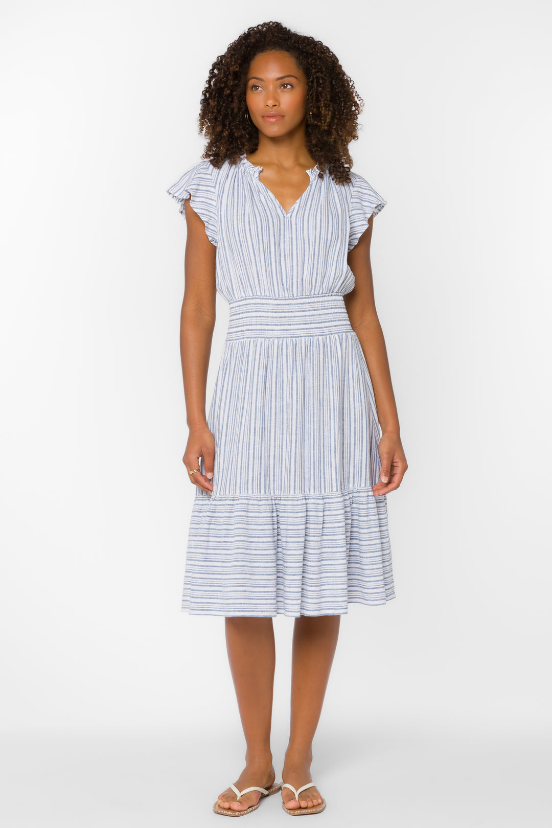 Shiri Blue Stripe Dress XL / Washed Blue Stripe