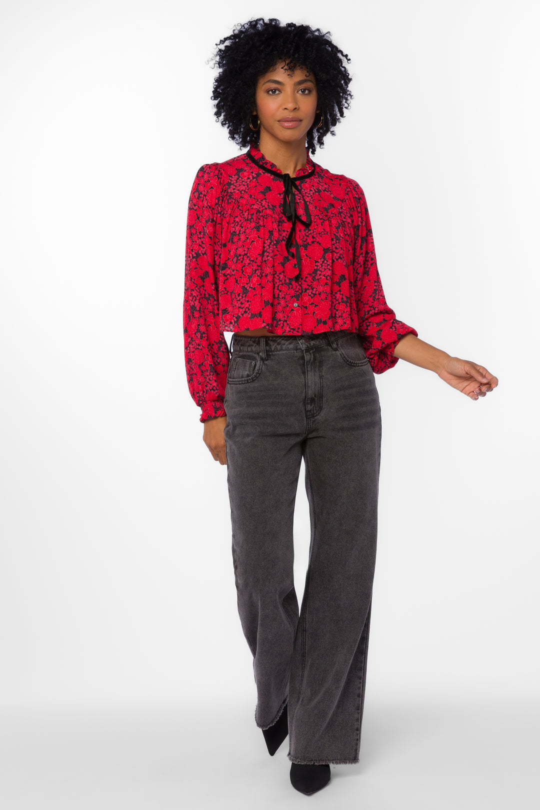 Sinclair Ruby Blossom Blouse - Tops - Velvet Heart Clothing