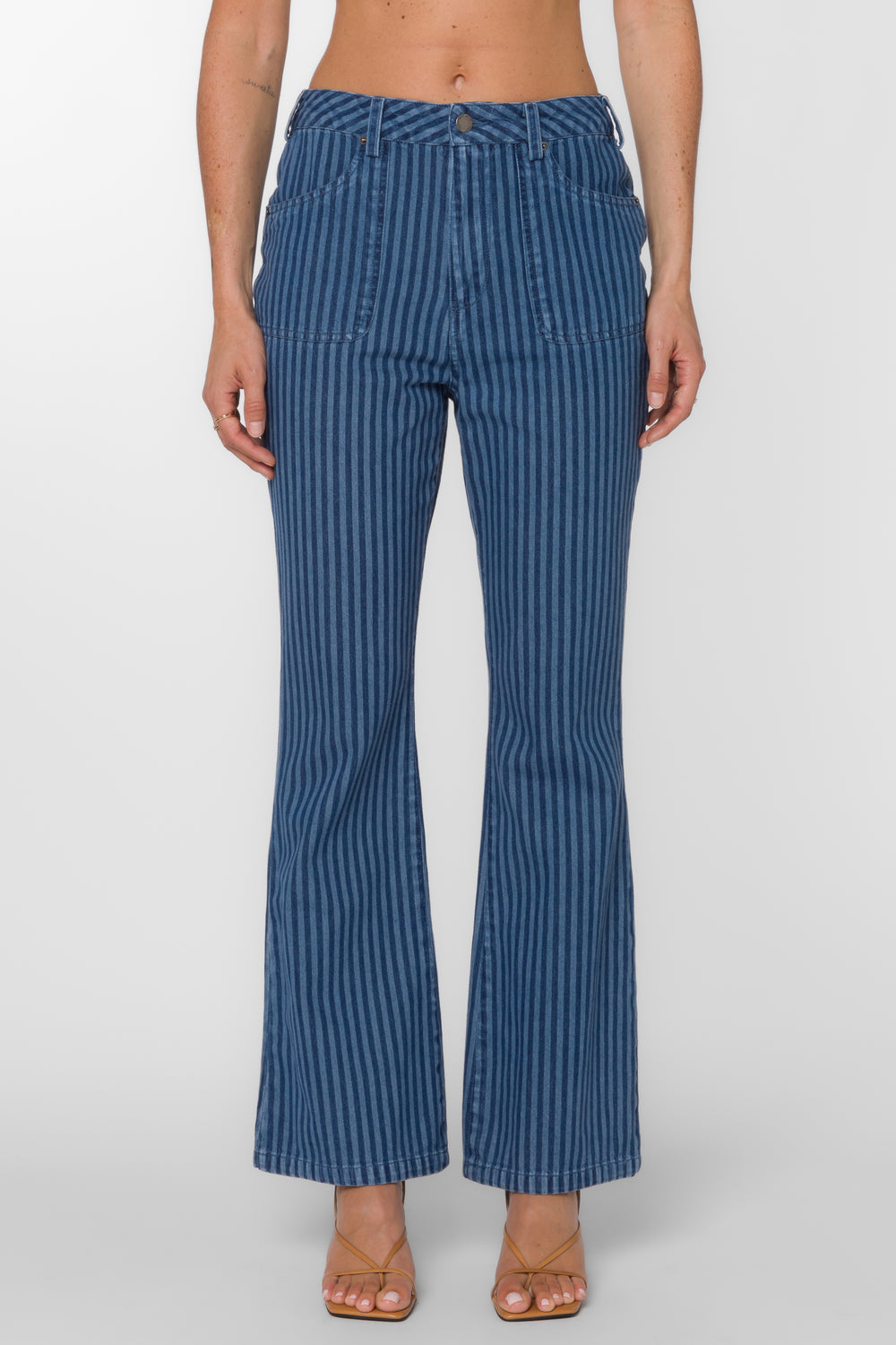 Sloane Blue Stripe Jean - Pants - Velvet Heart Clothing