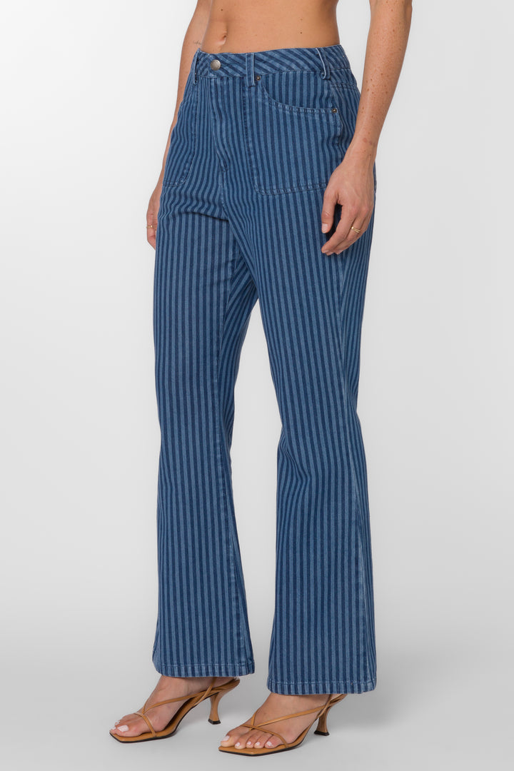 Sloane Blue Stripe Jean - Pants - Velvet Heart Clothing