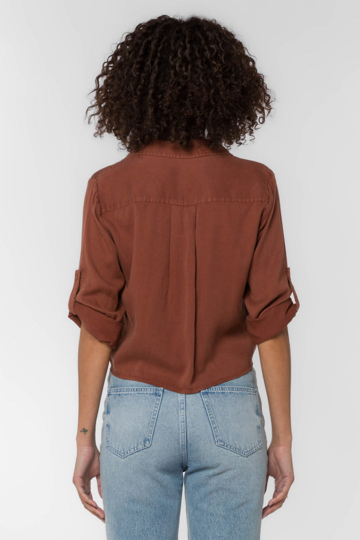 Solange Brown Top - Tops - Velvet Heart Clothing