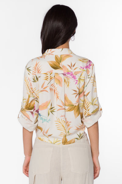 Solange Vintage Tropical Shirt - Tops - Velvet Heart Clothing