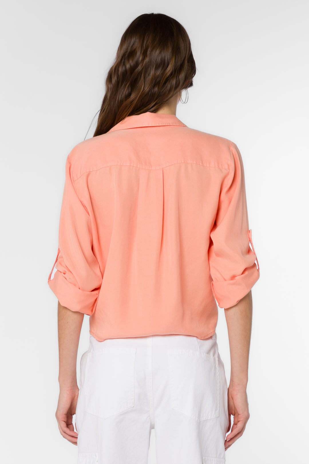 Solange Light Coral Shirt - Tops - Velvet Heart Clothing