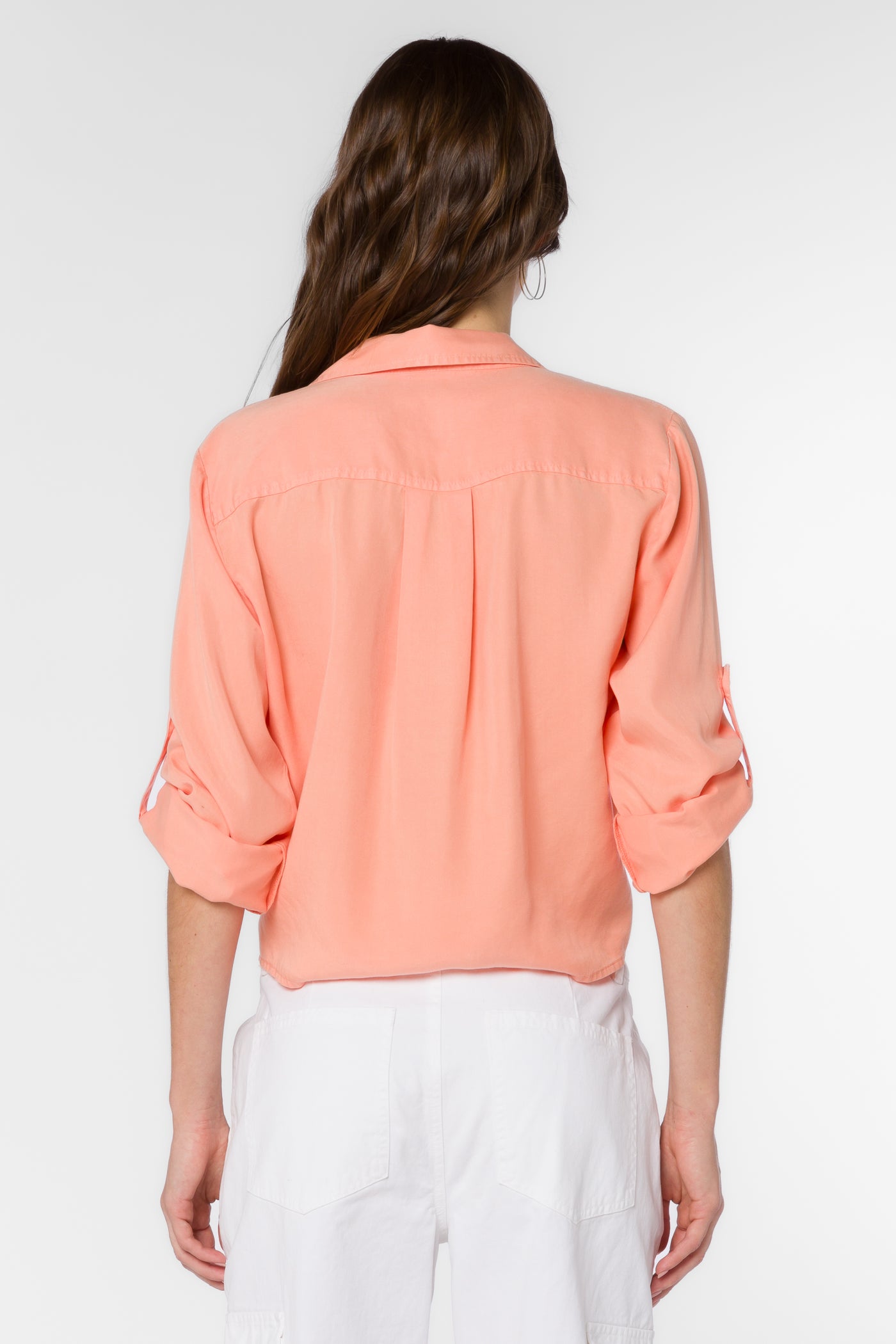 Solange Light Coral Shirt - Tops - Velvet Heart Clothing