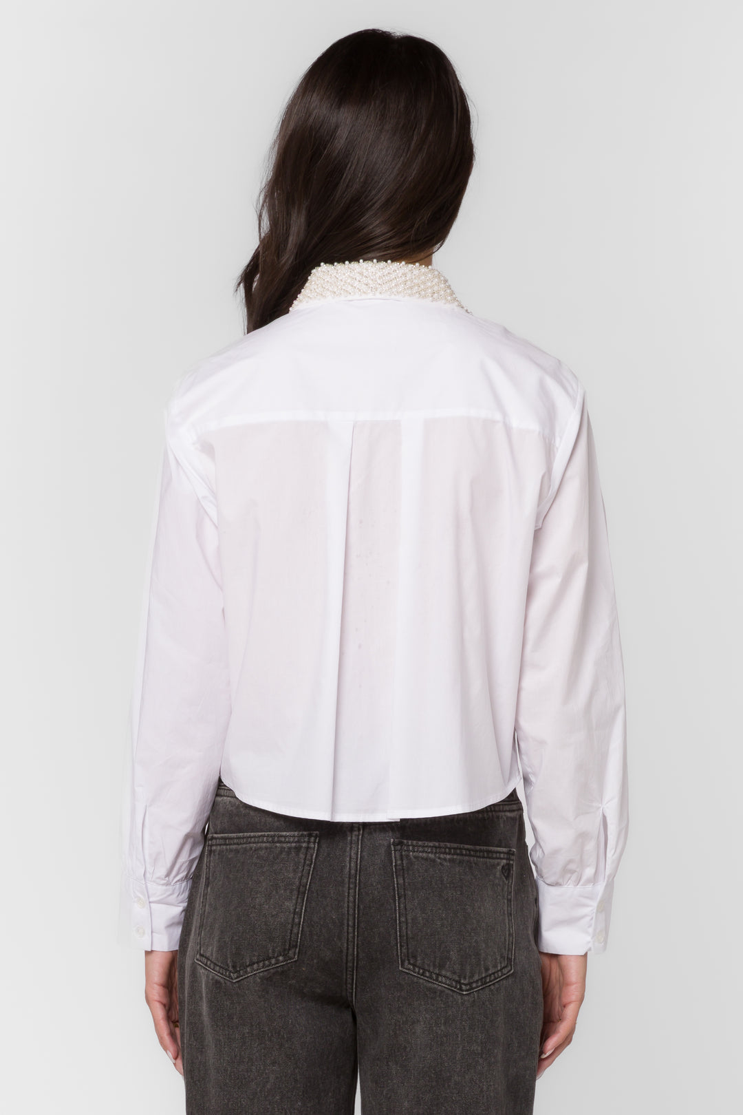 Soleil White Pearl Shirt - Tops - Velvet Heart Clothing