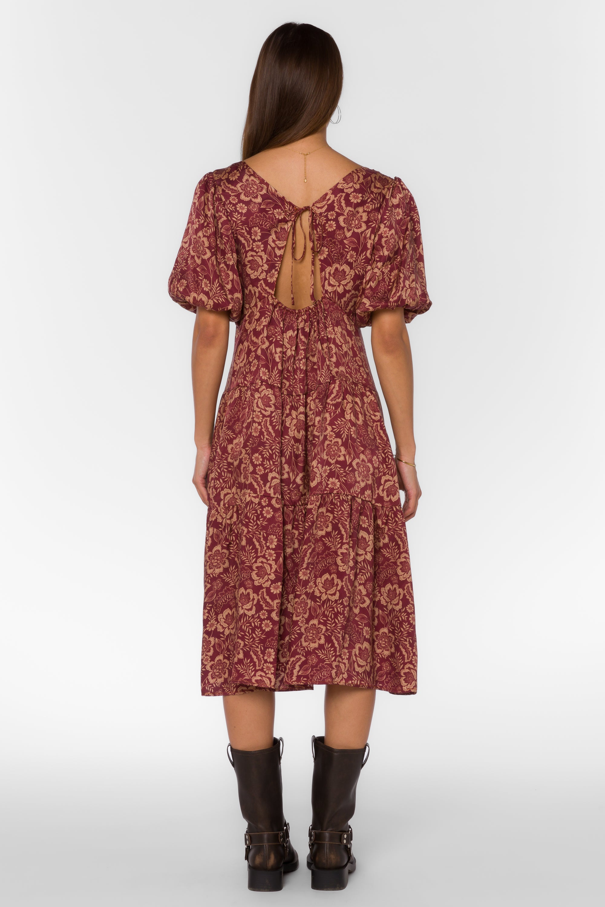 Sophia Sangria Floral Dress - Dresses - Velvet Heart Clothing