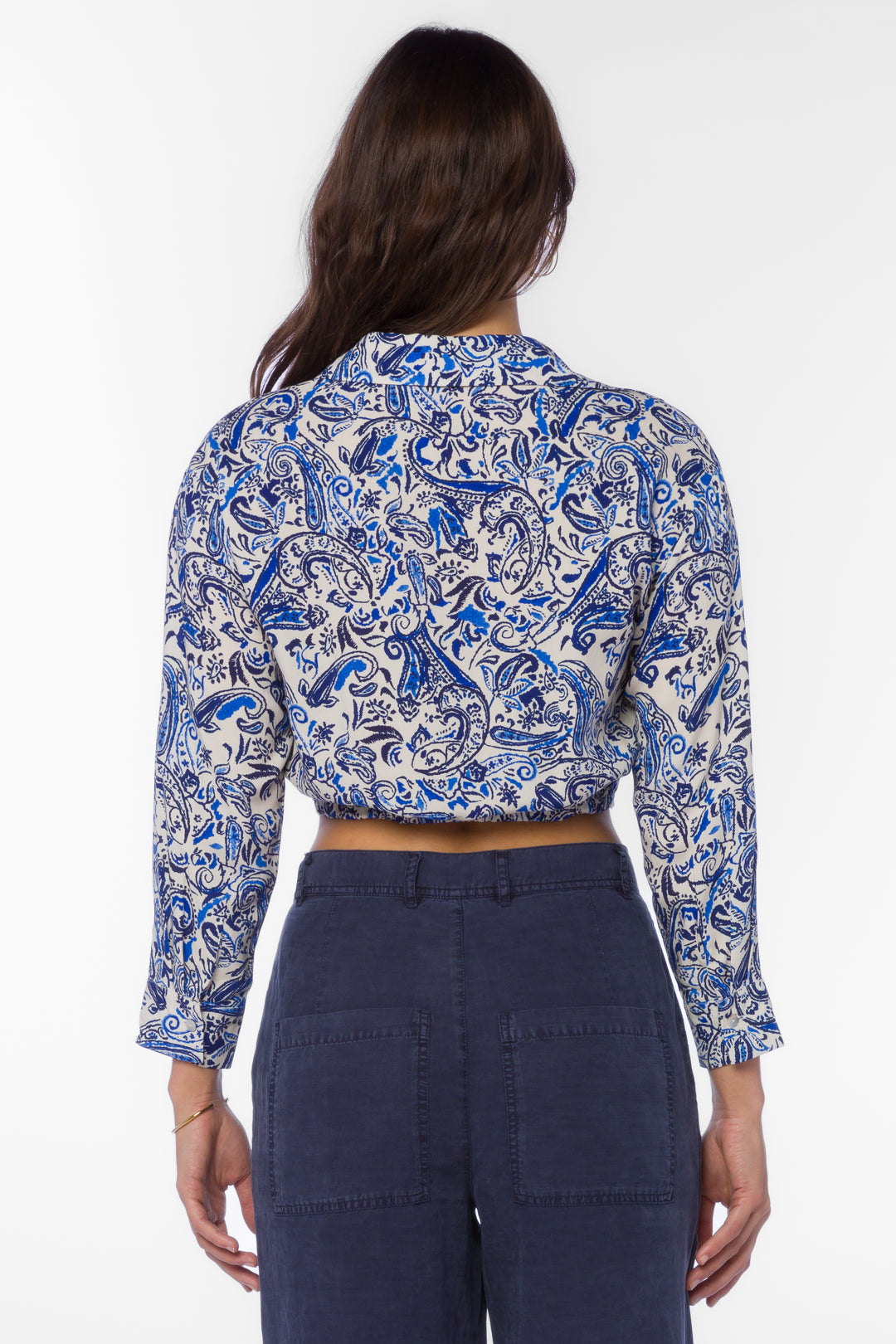 Stacy Blue Paisley Top - Tops - Velvet Heart Clothing