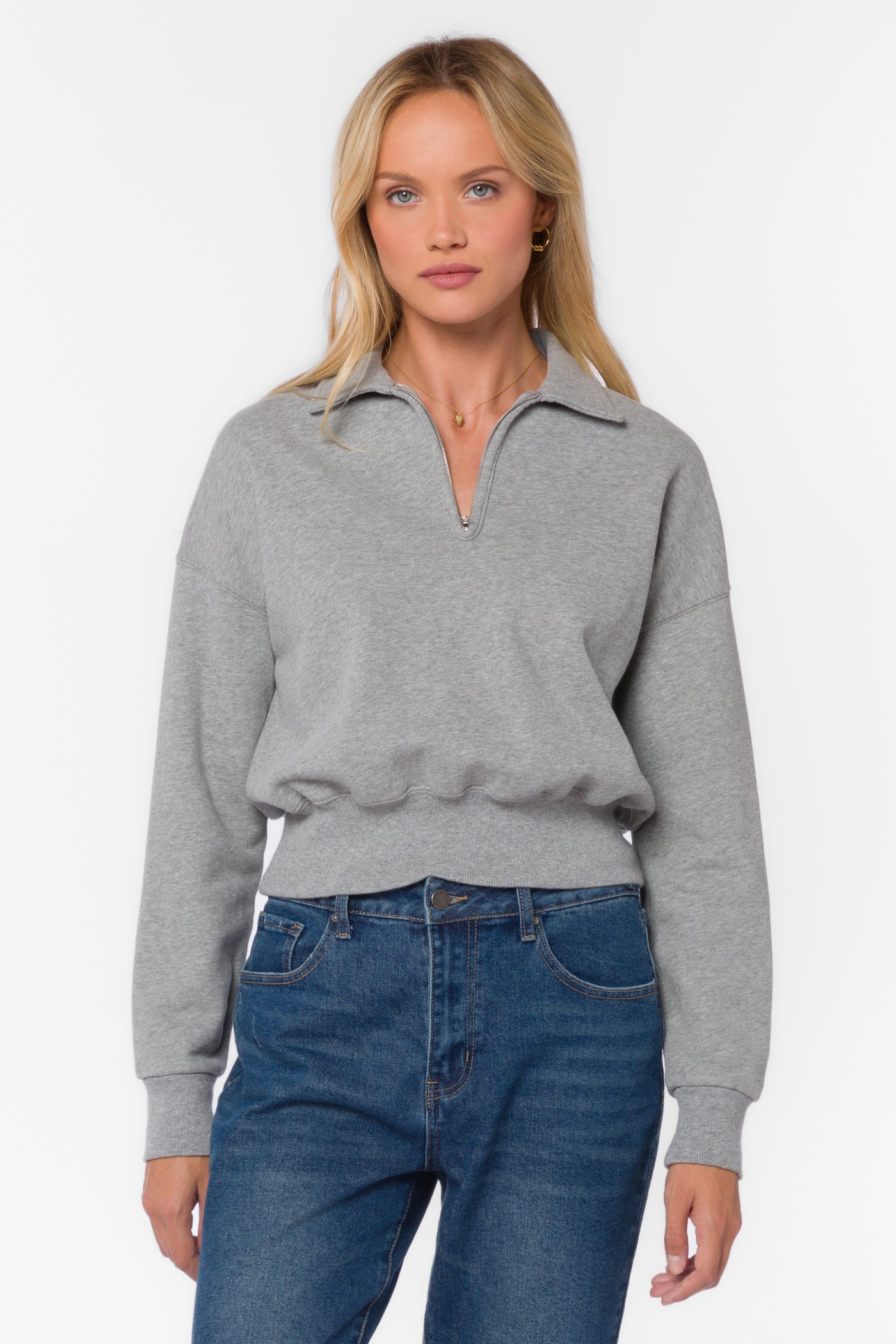Stewart Heather Grey Sweatshirt - Sweaters - Velvet Heart Clothing