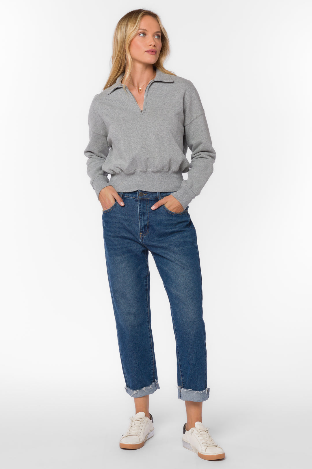 Stewart Heather Grey Sweatshirt - Sweaters - Velvet Heart Clothing