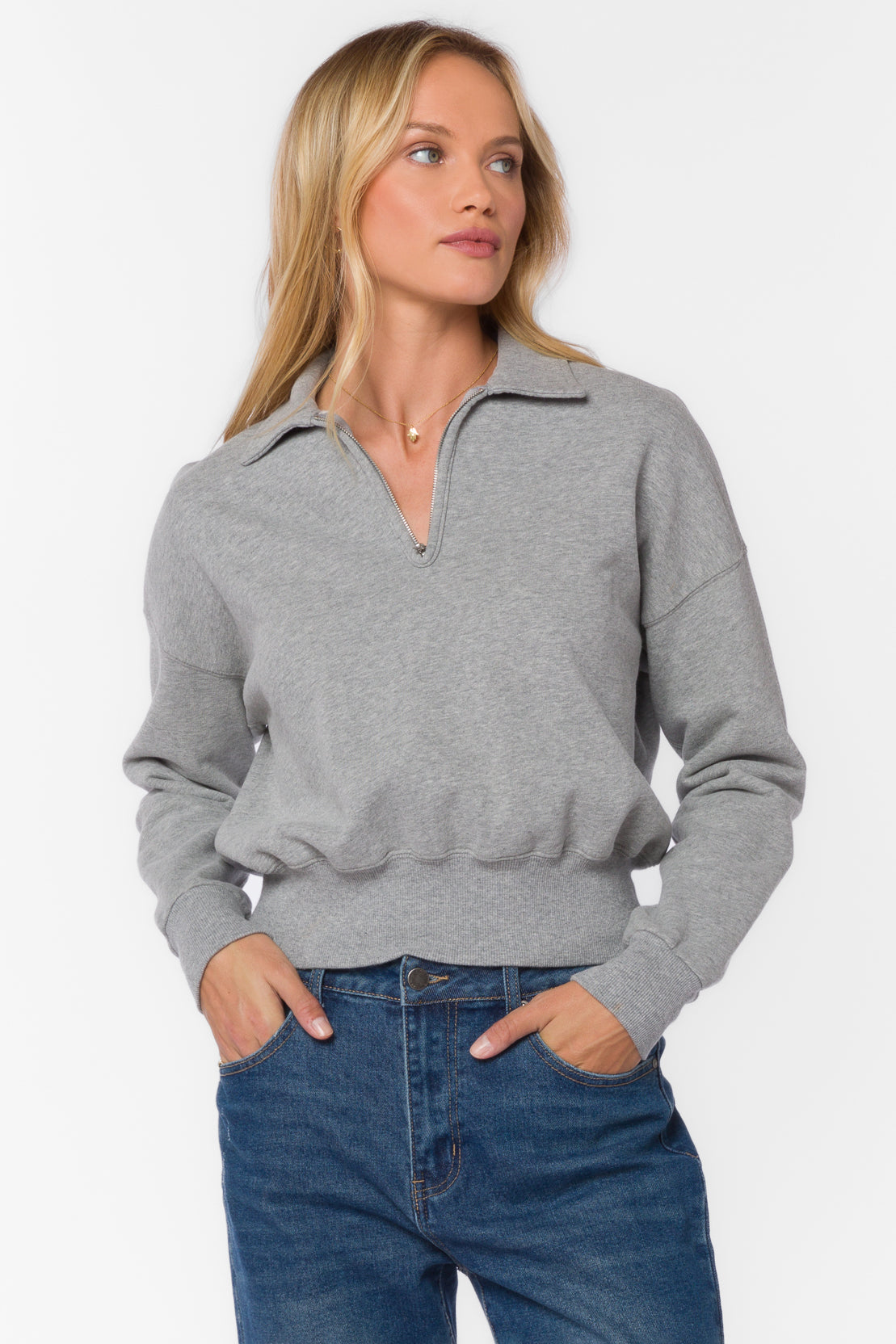 Stewart Heather Grey Sweatshirt - Sweaters - Velvet Heart Clothing