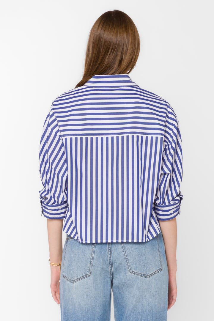 Stormi Blue Stripe Shirt - Tops - Velvet Heart Clothing