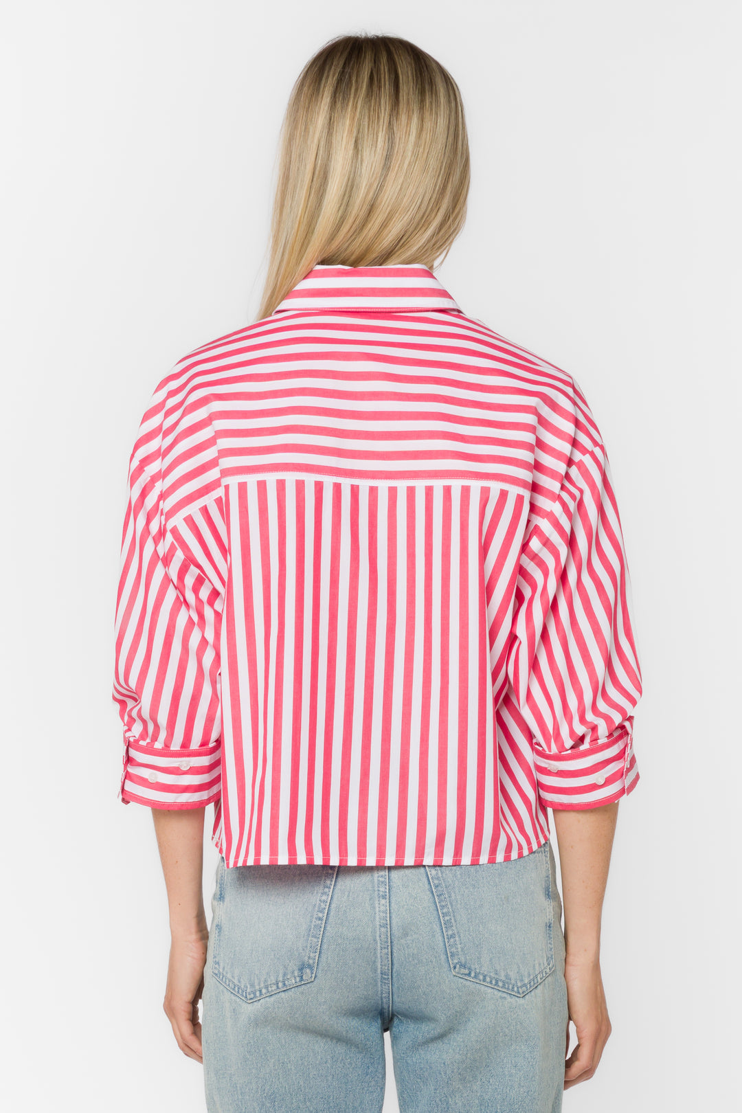 Stormi Raspberry Stripe Shirt - Tops - Velvet Heart Clothing